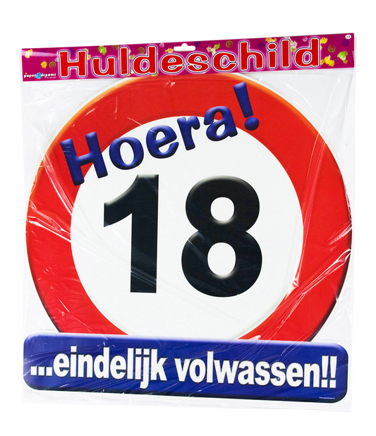 Huldeschild 18 jaar