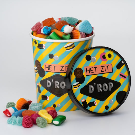 Candy Bucket Het zit D'rop | Snoepemmer Cadeau