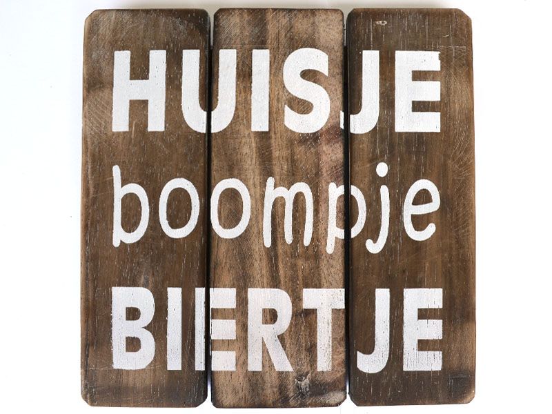 Tekstbord 20x20 huisje boompje biertje