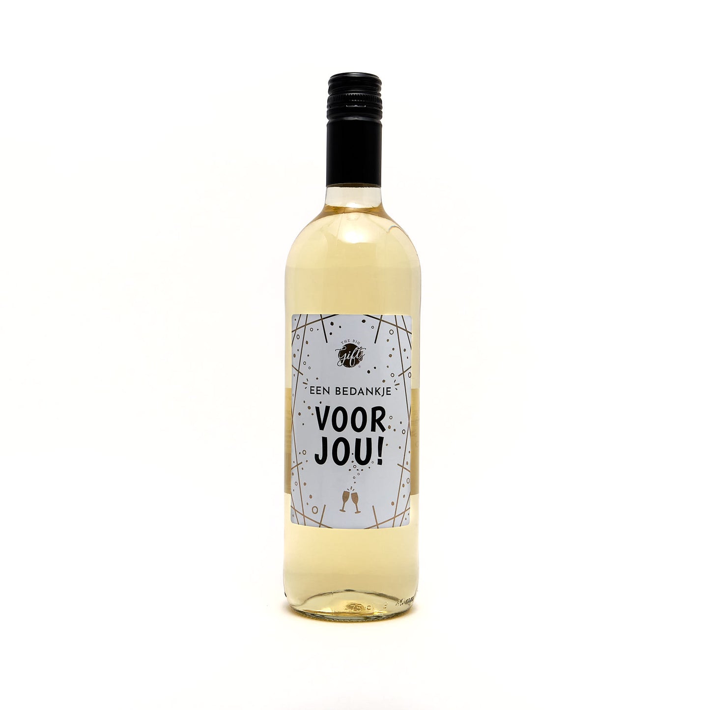 witte wijnfles een bedankje voor jou