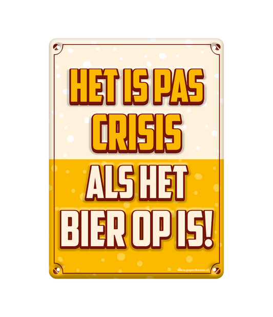 Metalen bord Crisis