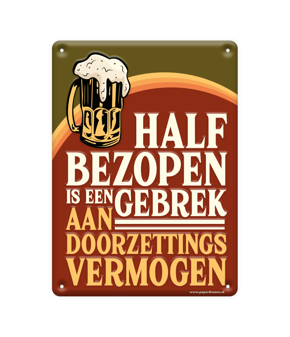 Metalen bord Half bezopen