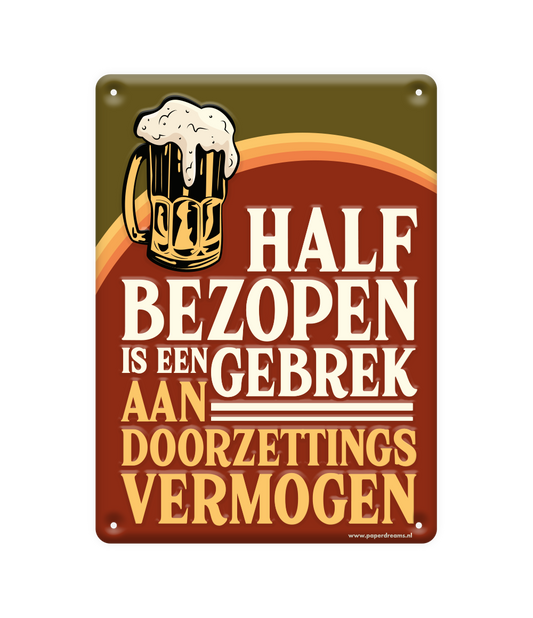 Metalen bord Half bezopen