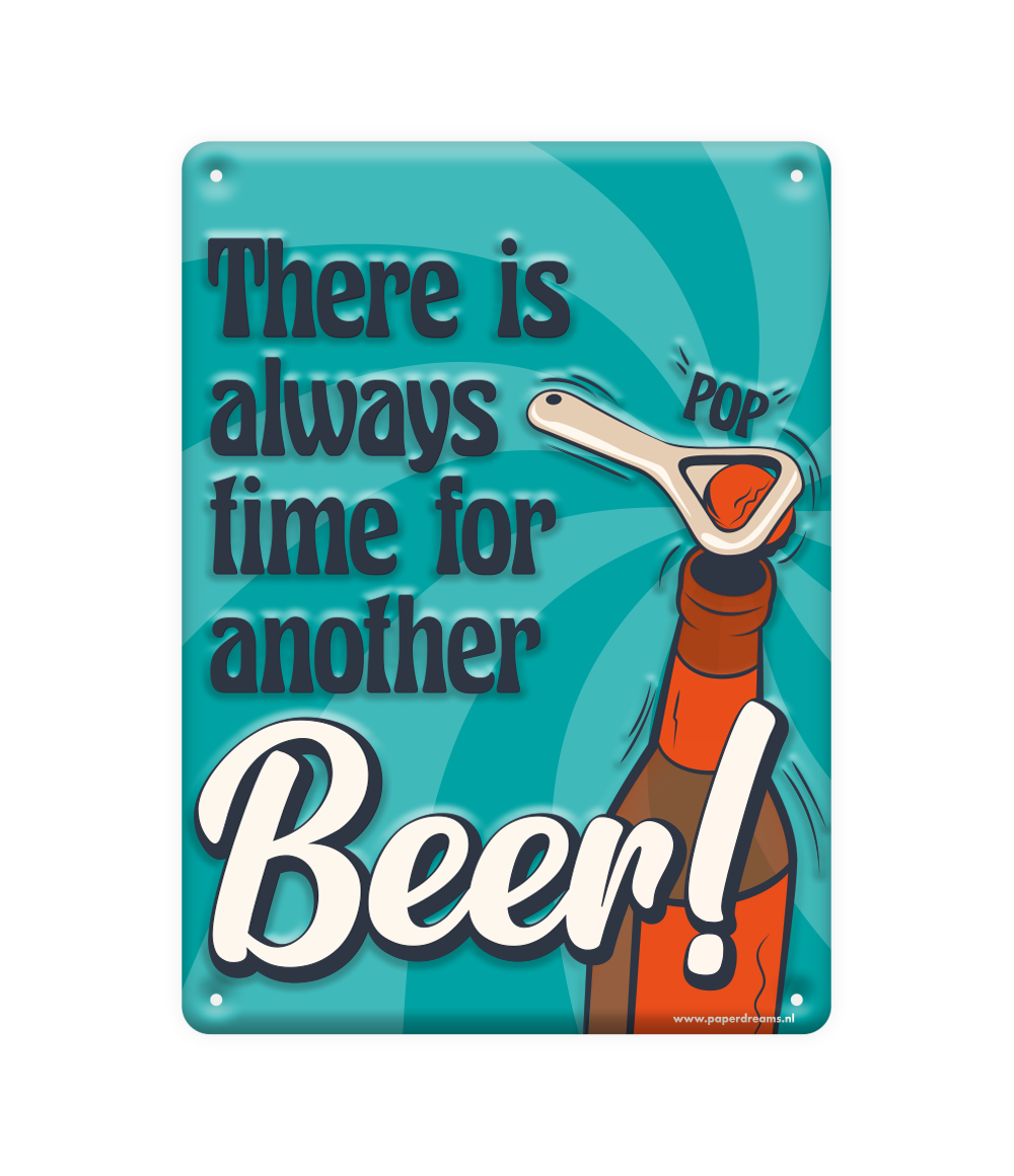 Metalen bord Altijd tijd voor bier