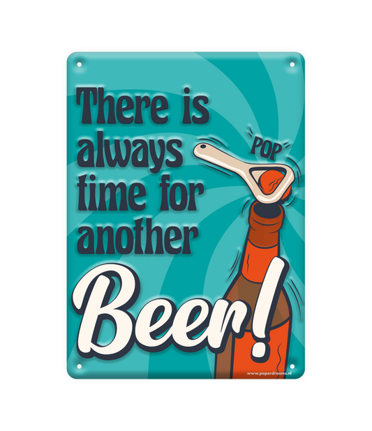 Metalen bord Altijd tijd voor bier