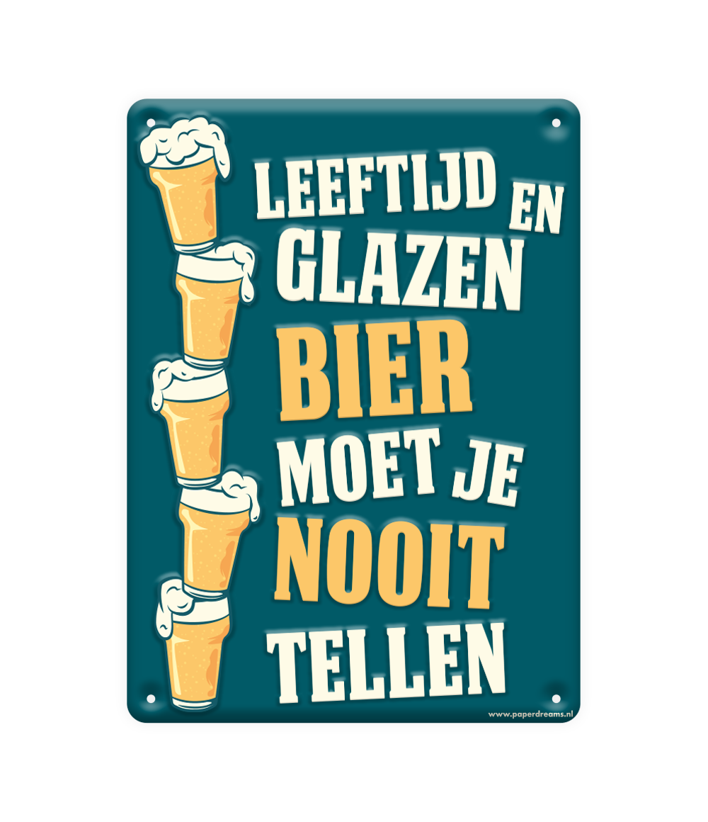 Metalen bord Bier tellen
