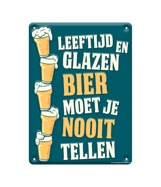 Metalen bord Bier tellen