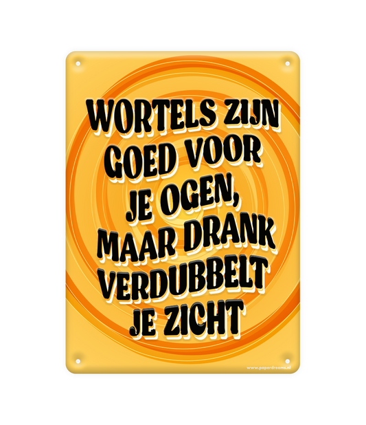 Metalen bord Wortels zijn goed