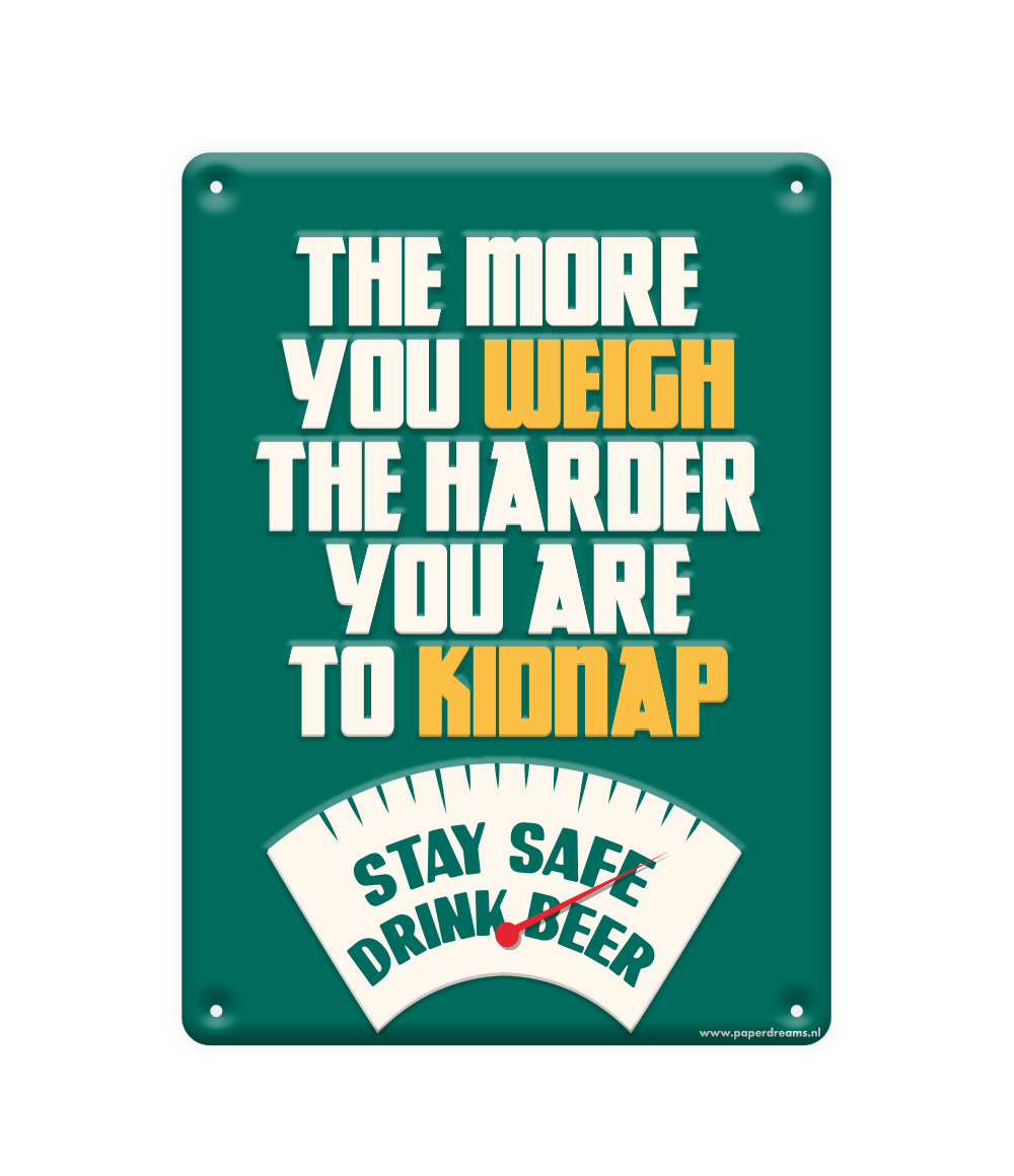 Metalen bord Stay save