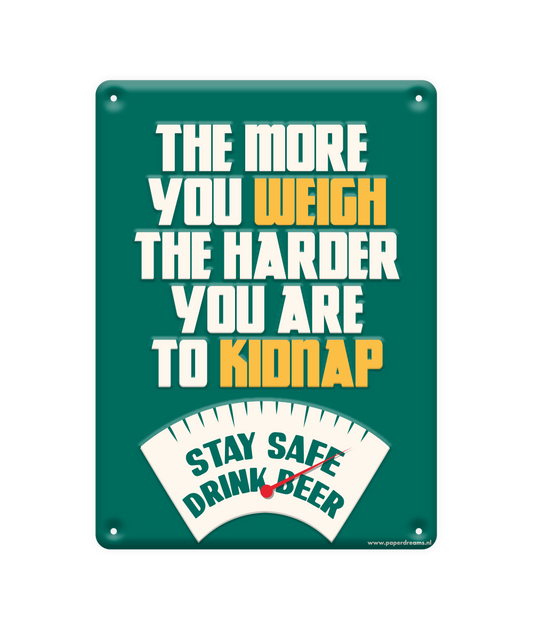 Metalen bord Stay save