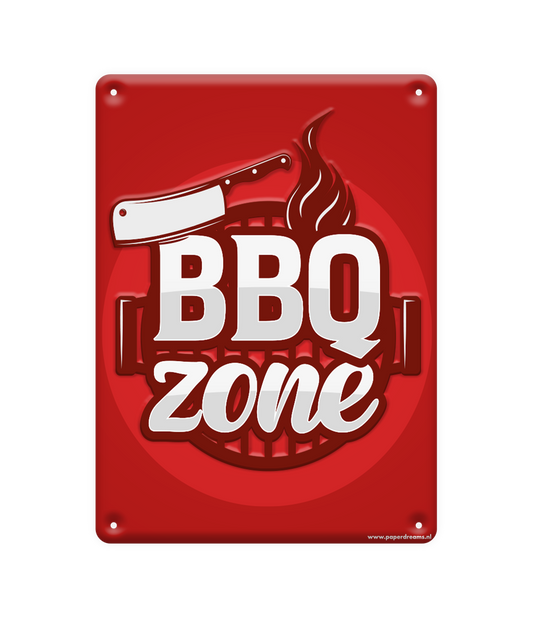 Metalen bord BBQ zone