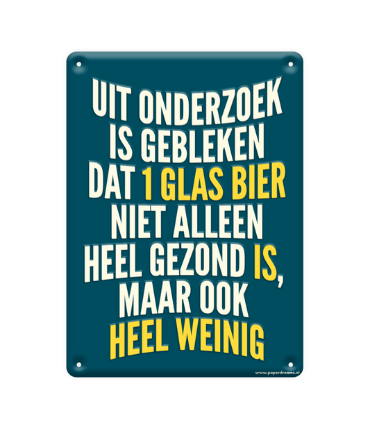Metalen bord Uit onderzoek is gebleken