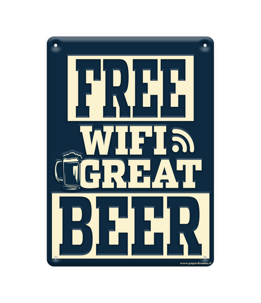Metalen bord Free Wifi