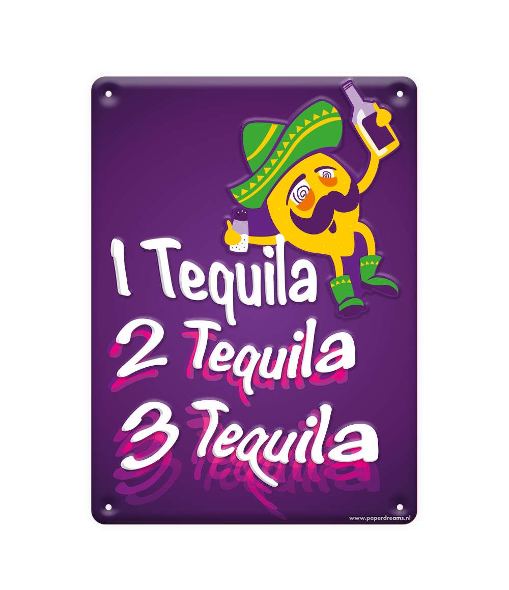 Metalen bord Tequila