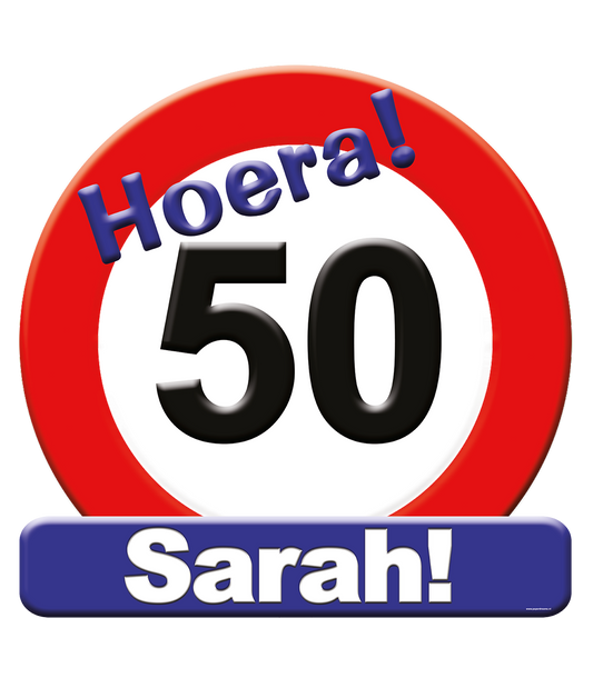Huldeschild 50 jaar Sarah