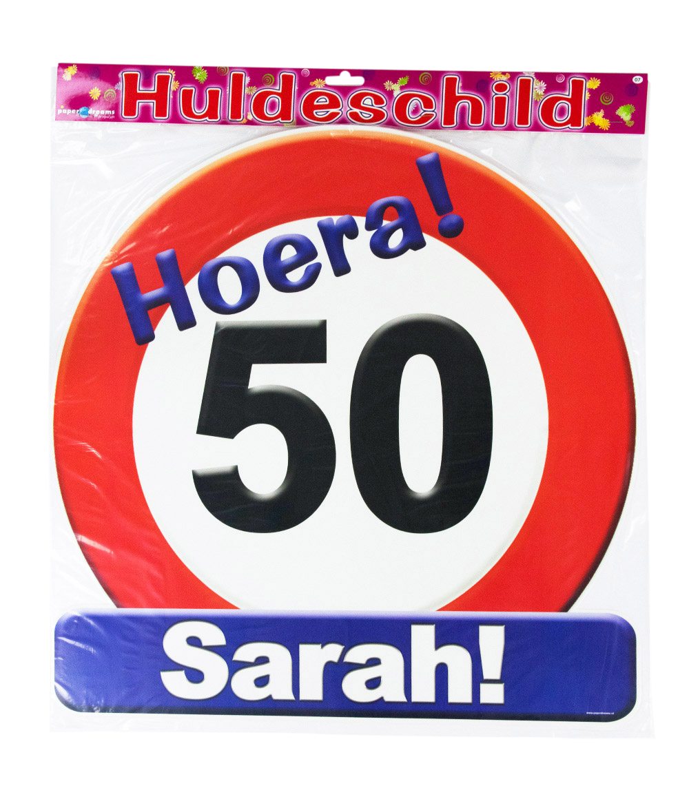 Huldeschild 50 jaar Sarah