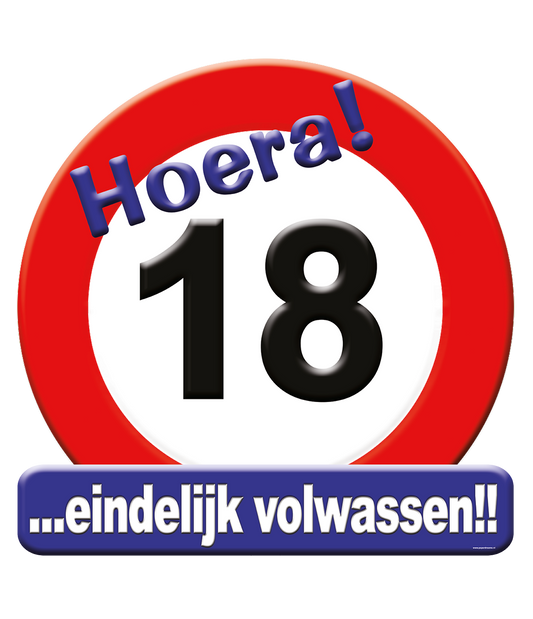 Huldeschild 18 jaar