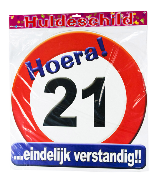 Huldeschild 21 jaar