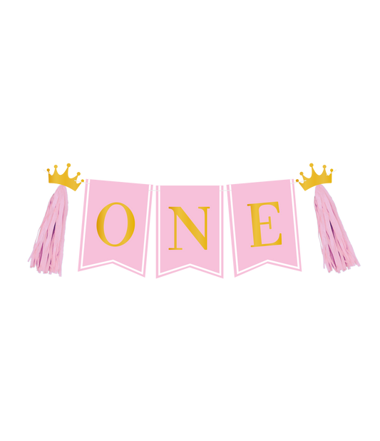 Banner vlag ONE roze