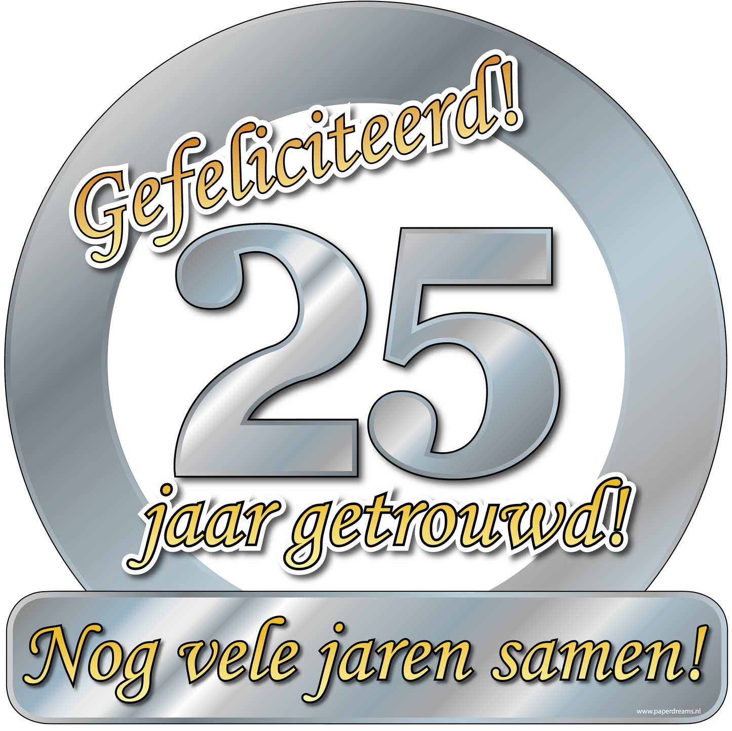 Huldeschild 25 jaar getrouwd
