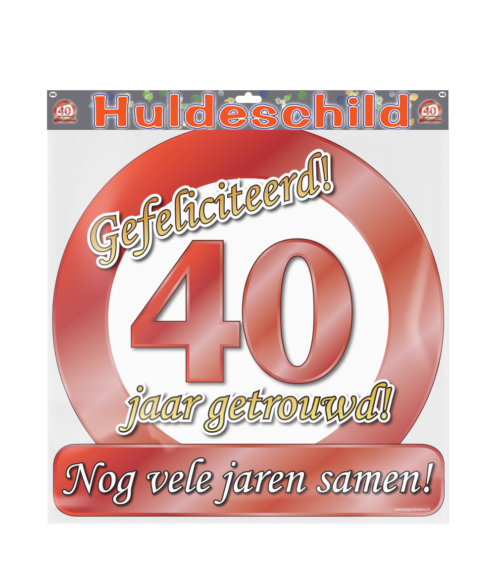 Huldeschild 40 jaar getrouwd