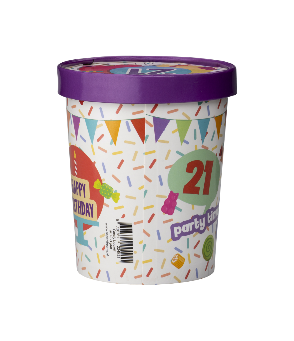 Candy Bucket 21 jaar | Snoepemmer  Feest