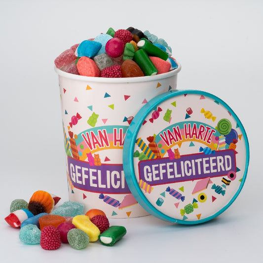 Candy Bucket Gefeliciteerd | Snoepemmer Feest