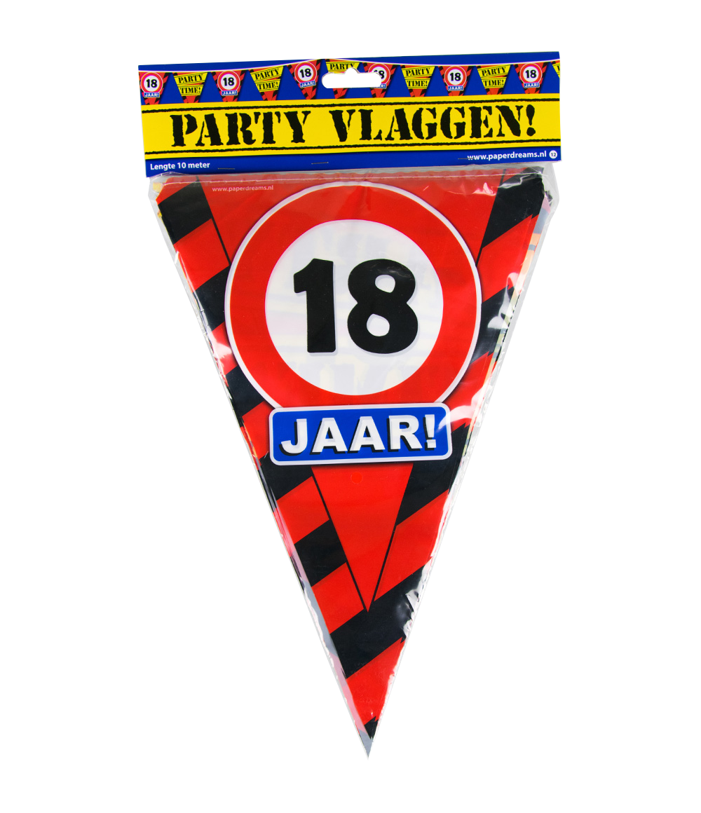 Party vlag 18 jaar