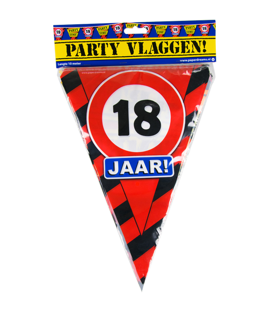 Party vlag 18 jaar