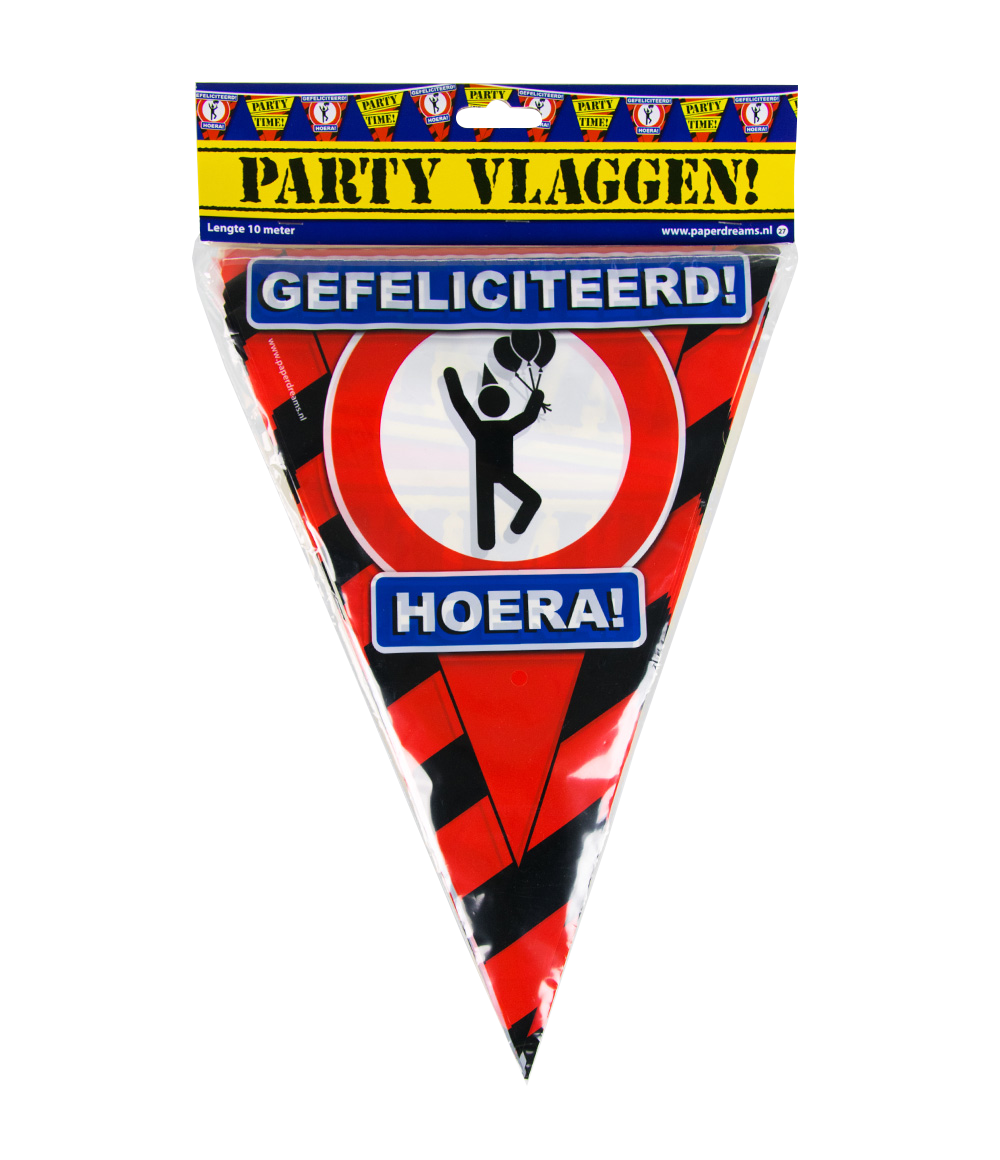Party vlag Gefeliciteerd