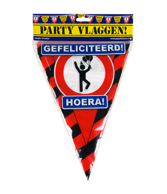 Party vlag Gefeliciteerd