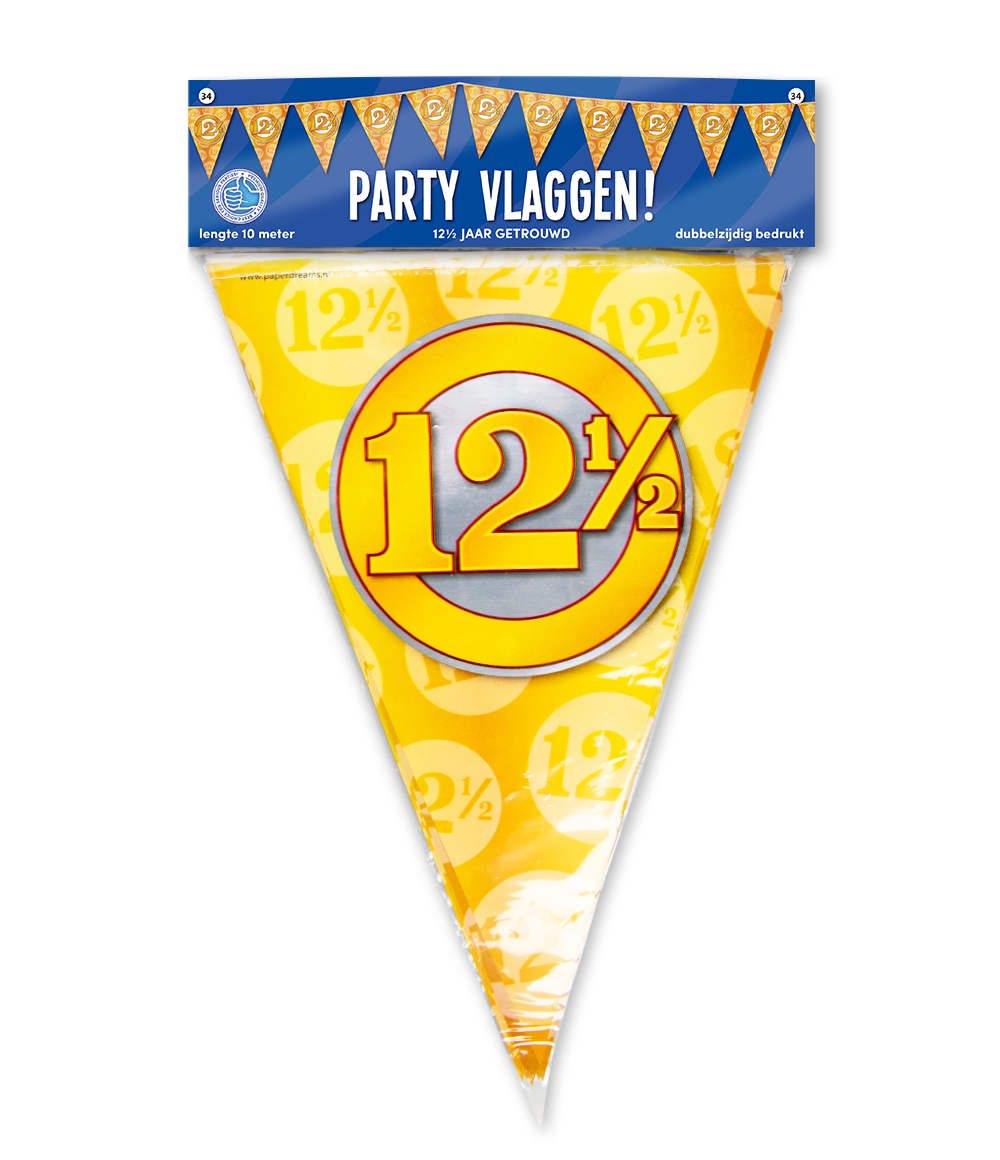 Party vlag 12,5 jaar huwelijk
