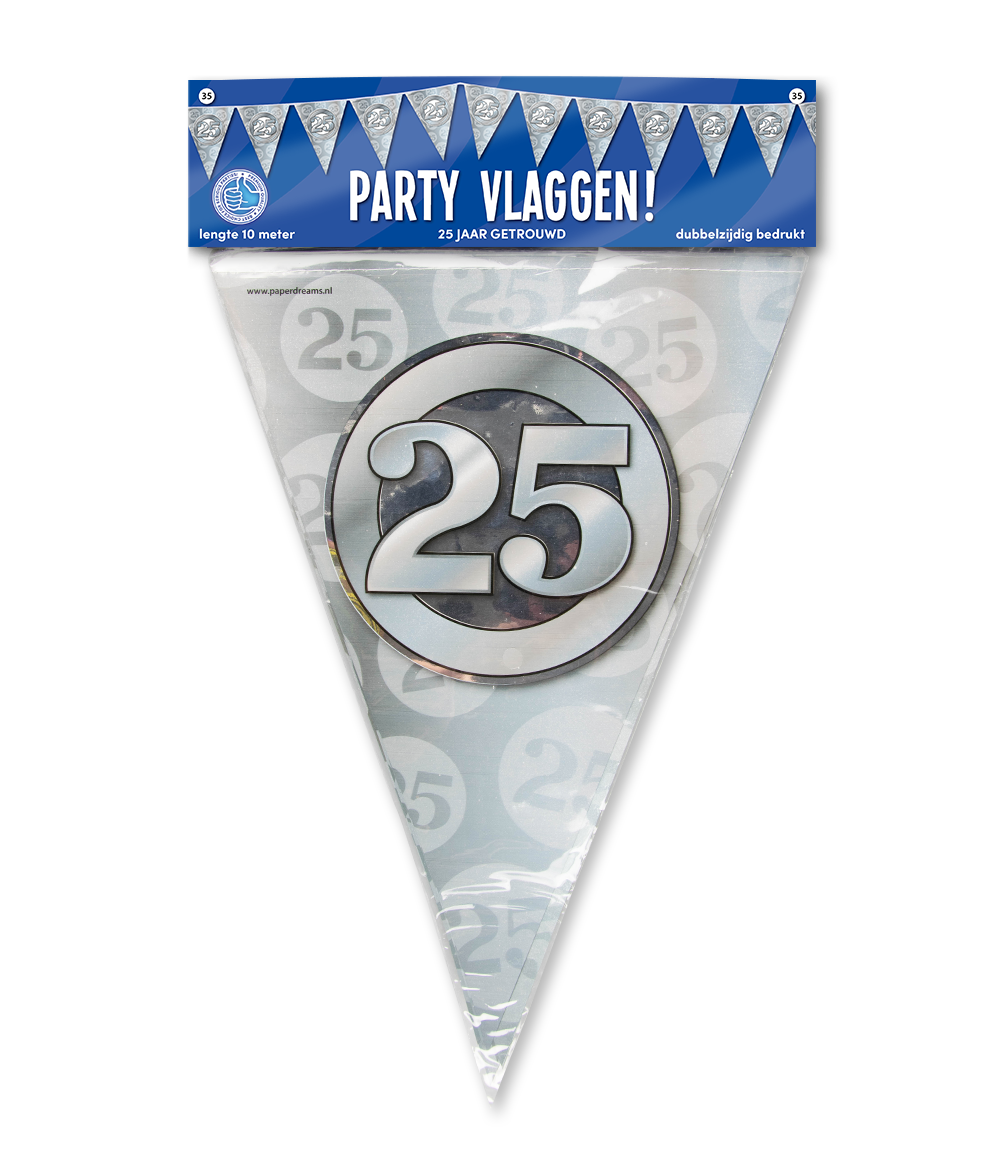 Party vlag 25 jaar huwelijk