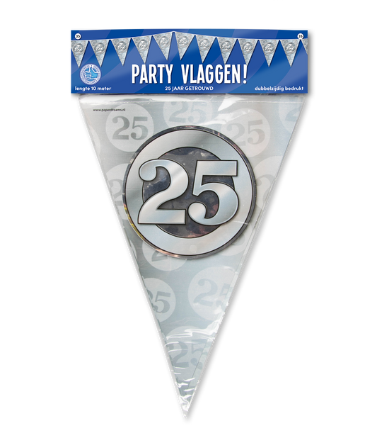 Party vlag 25 jaar huwelijk