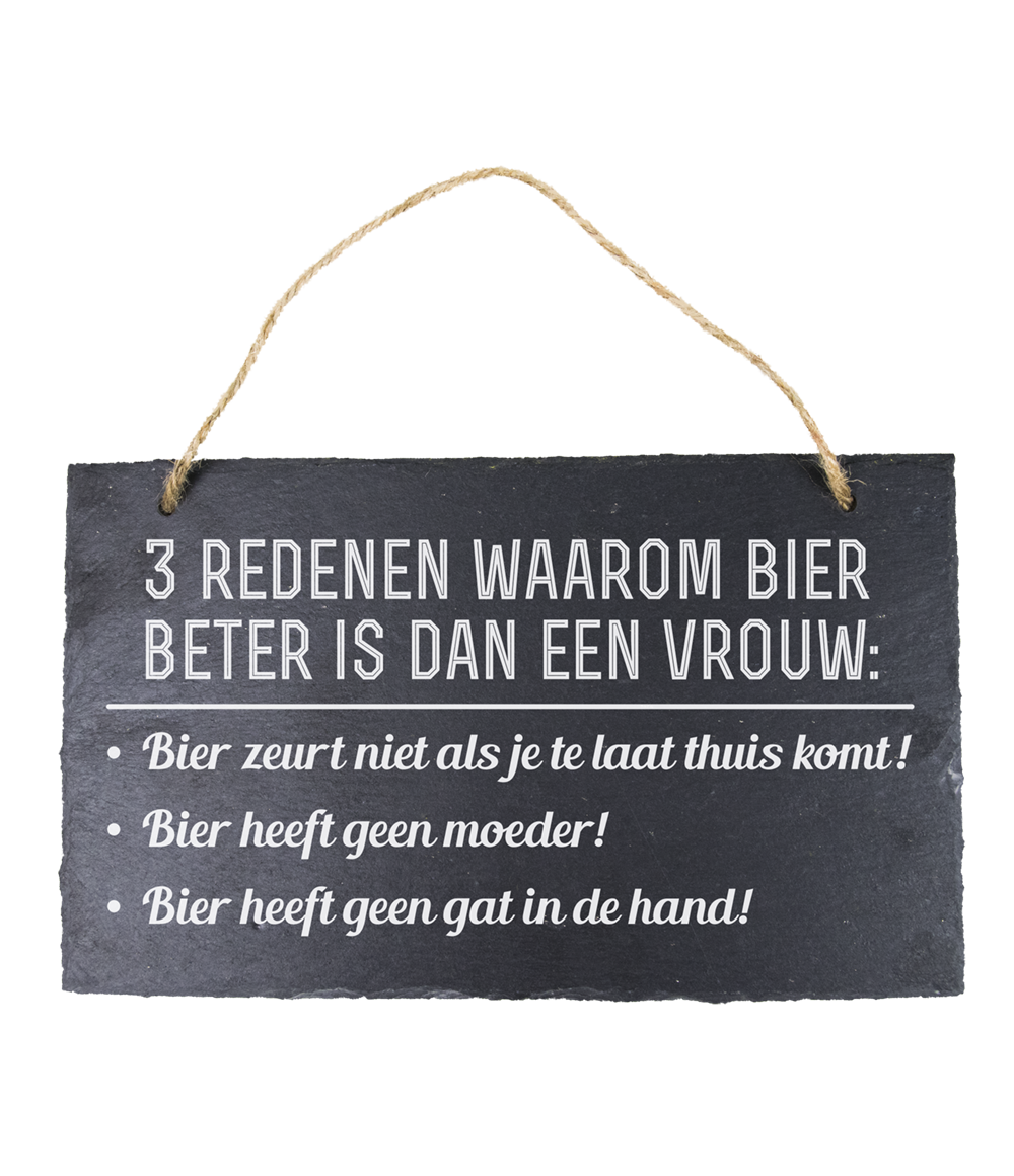 Leisteen bord Bier en Vrouwen
