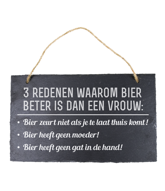 Leisteen bord Bier en Vrouwen