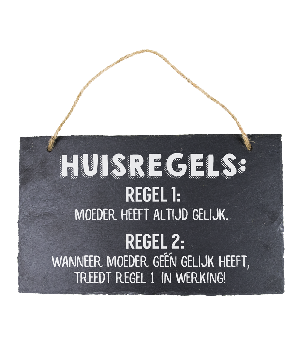 20 Leisteen bord Huisregels