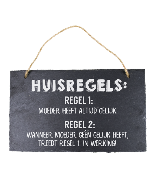 20 Leisteen bord Huisregels