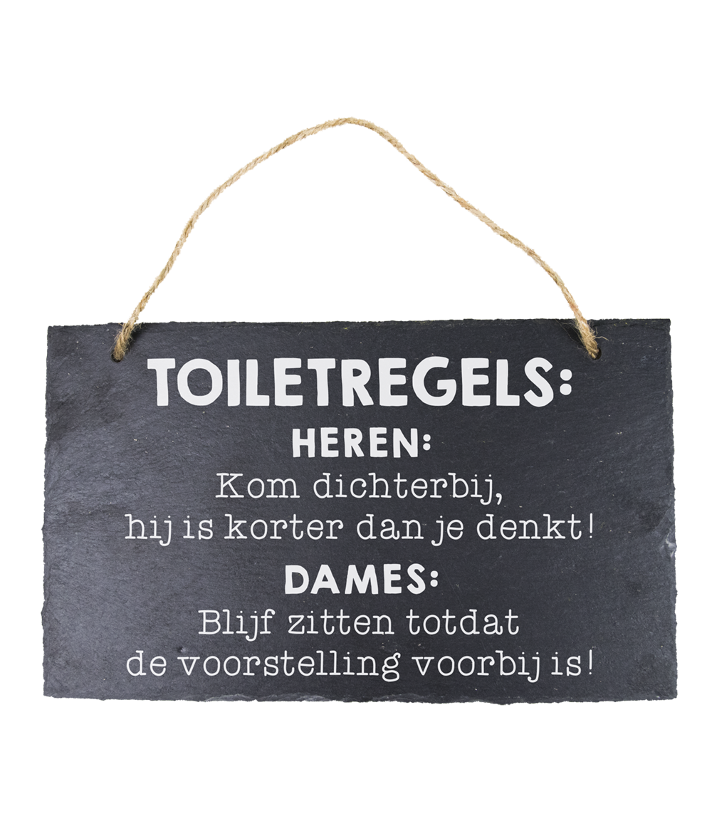 28 Leisteen bord Toiletregels