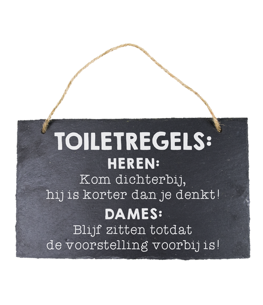 28 Leisteen bord Toiletregels