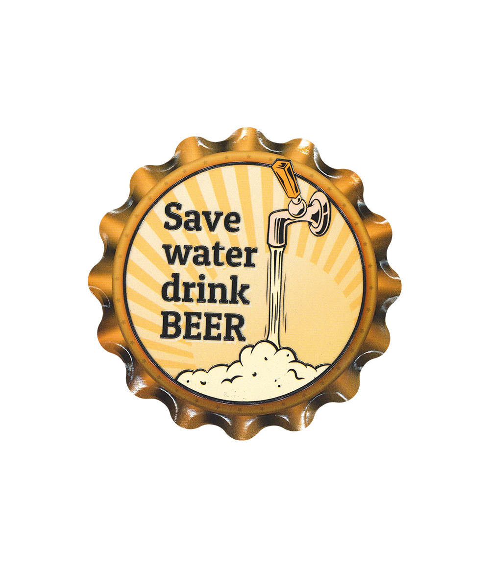 Onderzetter Save water drink beer