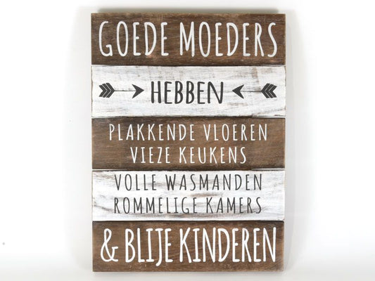 WoodArt tekstbord Moeders / Mama 40x30cm
