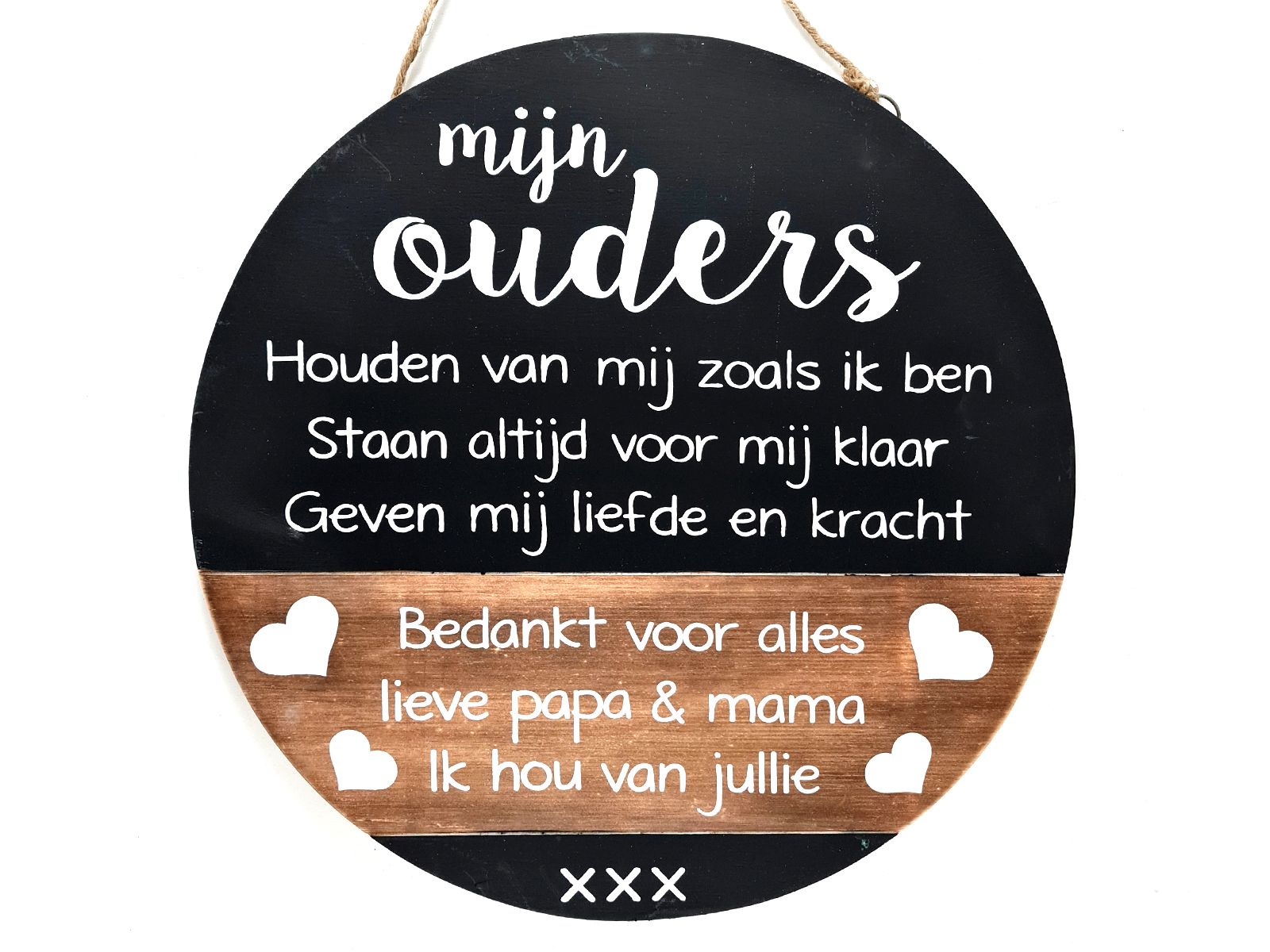 rondtekstbord mijn ouders