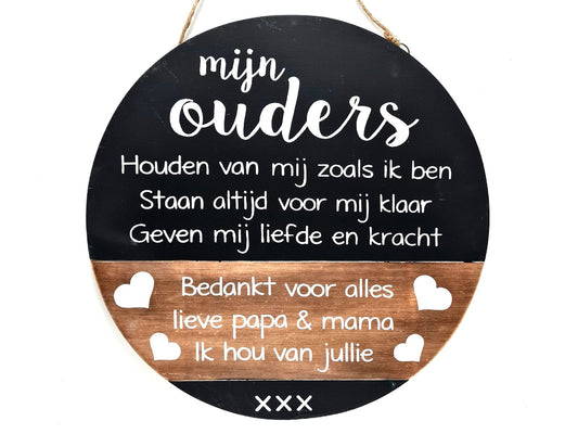 rondtekstbord mijn ouders