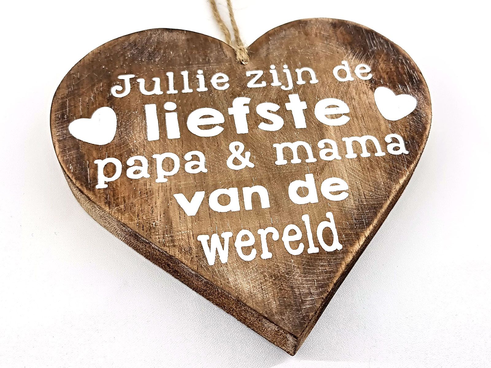 bruin tekstbord papa en mama- jullie zijn de liefste