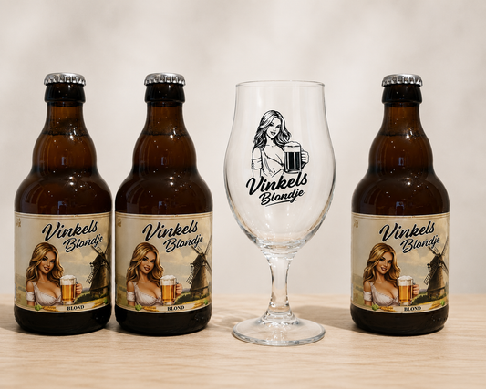 5. Vinkels blondje 3 flesjes * official bierglas