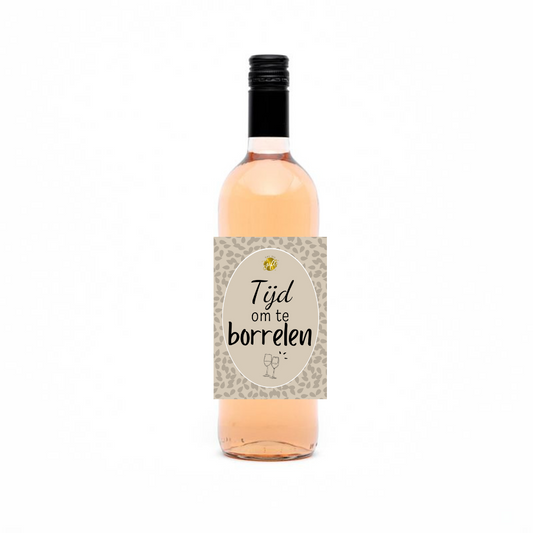 wijnfles rose tijd om te borrelen